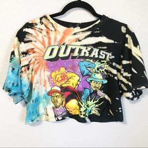 OutKast cropped Cropped tie dyed t shirt